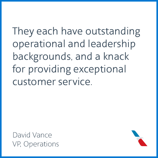 We’re extremely lucky and excited to have people like Lorraine, Brian and Rich leading key parts of our cargo operation